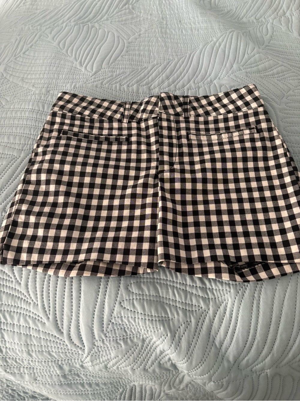 Women’s Black and White Gingham Mini Skirt